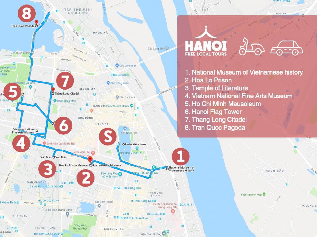 hanoi franču kvartālā pastaiga karte