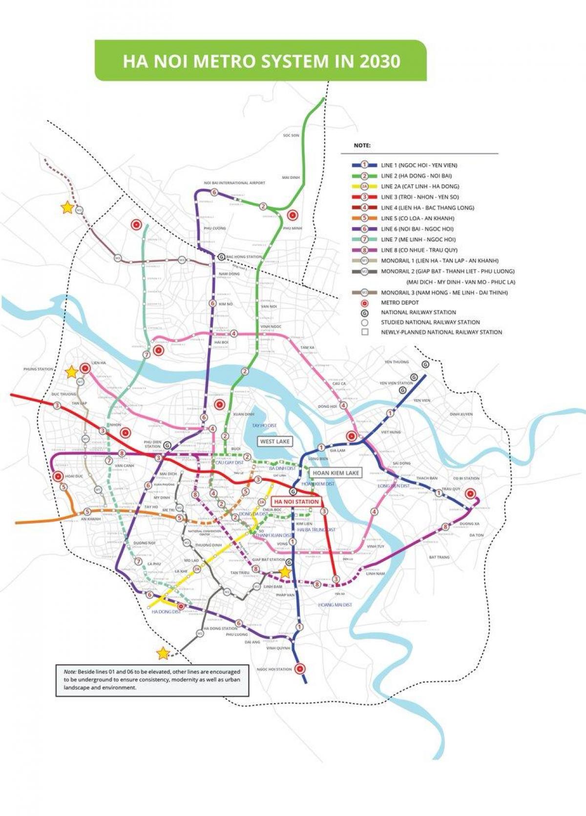 Karte, hanoja metro