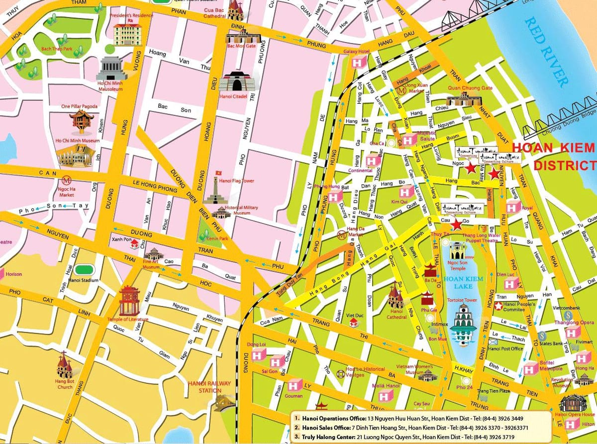 hanoi tūrisma karte