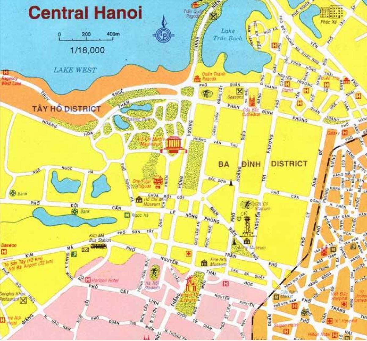 karte, hanoja pilsētas centrā