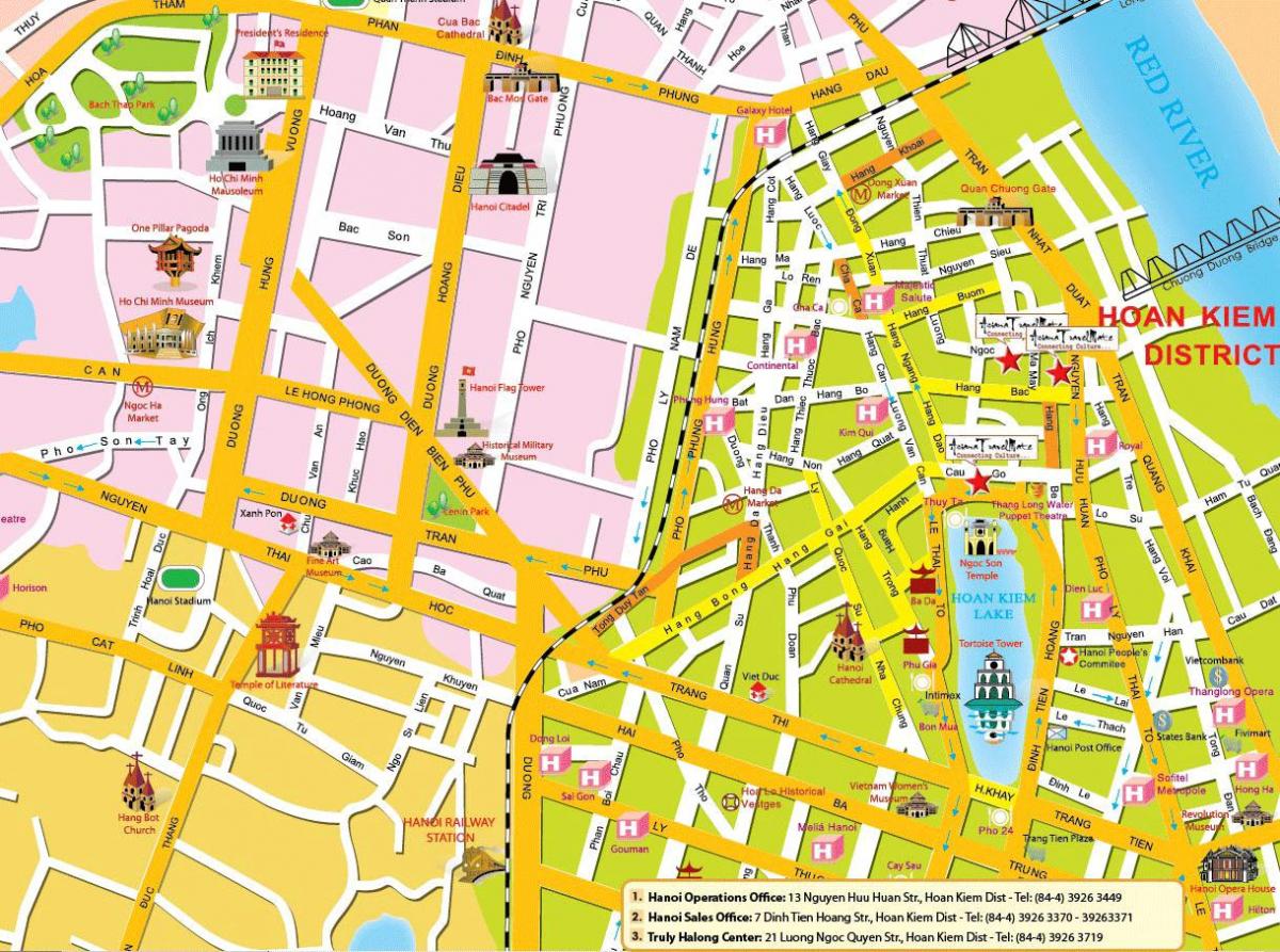 hanoi old quarter tūrisma karte