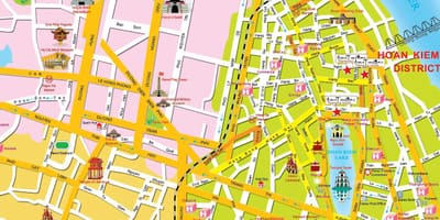 Hanoi tūrisma karte